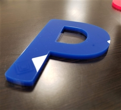 Blue Acrylic Laser Cut Letters - 1/8" (3mm) thick with Tape Backing