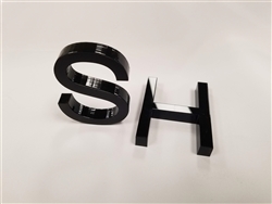 Black Acrylic Laser Cut Letters - 1/8" (3mm) thick with Tape Backing
