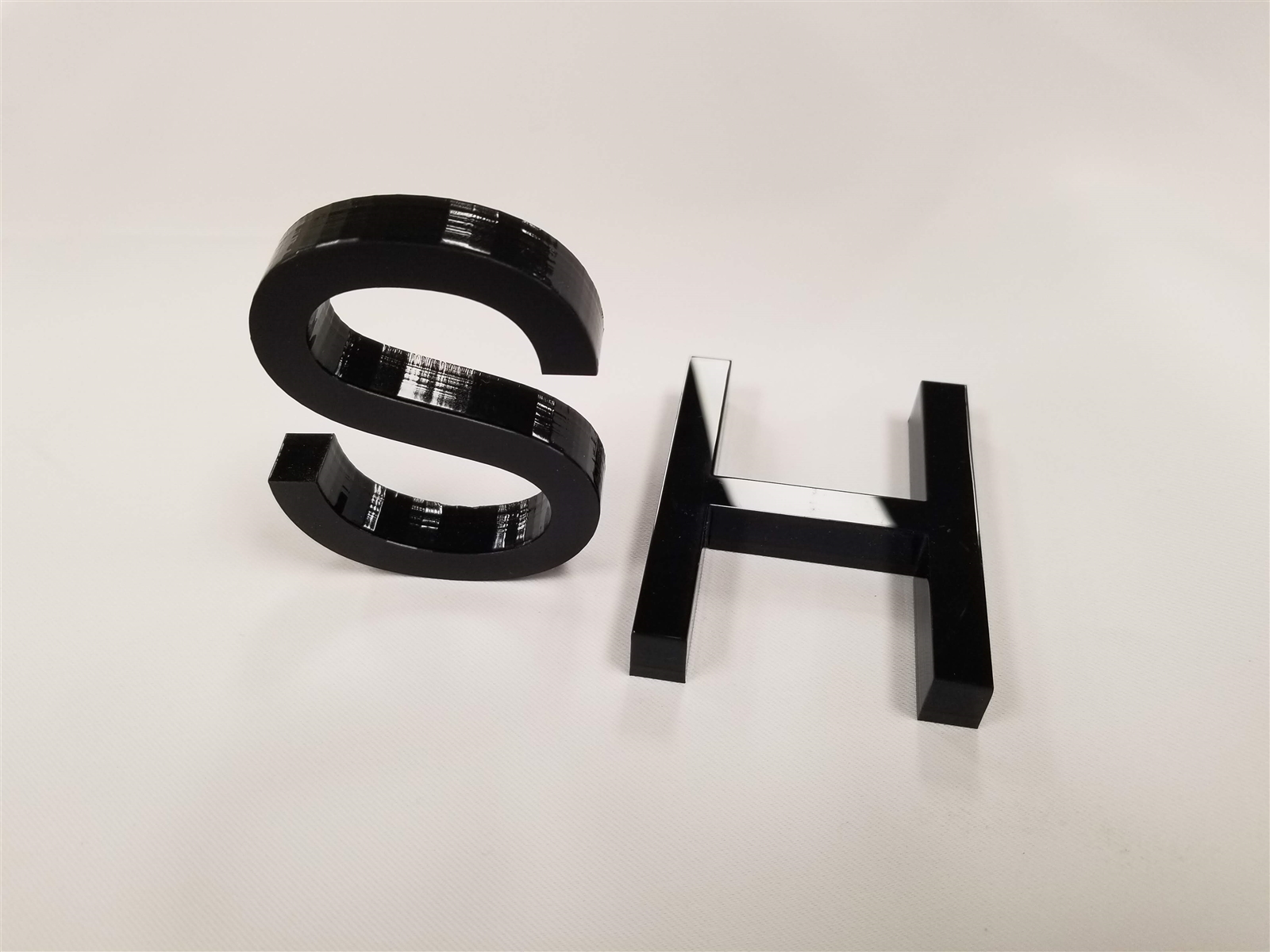 Black Acrylic Laser Cut Letters - 1/8 (3mm) Thick with Tape Backing