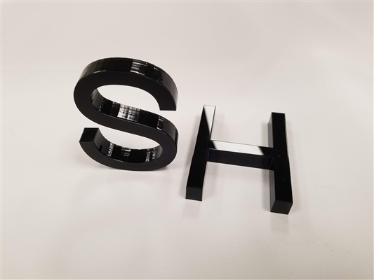 Black Acrylic Laser Cut Letters - 1/8" (3mm) thick with Tape Backing