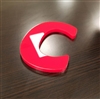 Red Acrylic Laser Cut Letters - 1/8" (3mm) thick with Tape Backing