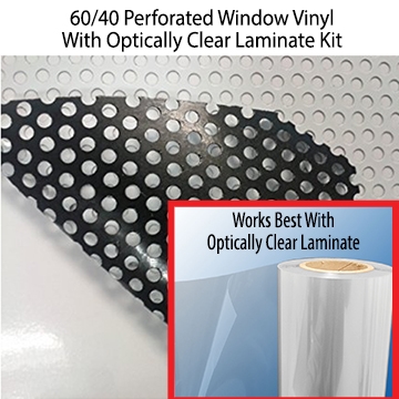 60/40 Perforated Window Vinyl w/ Optically Clear Laminate Kit