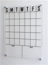 Acrylic Monthly Wall Calendar with Mounting Hardware (24"H x 18"W)