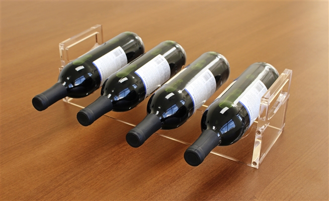 4-Slot Acrylic Wine Display Rack
