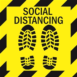 Social Distancing - 12" x 12" Floor Sign (Pack of 6)