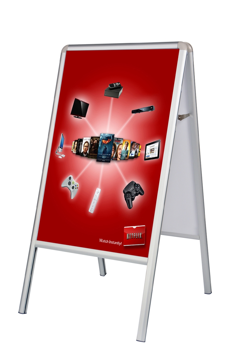 A-Frame Snap-Open Sidewalk Poster Stand with Vinyl Prints