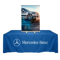 Table Top Retractable Roll Up Banner Stand 33" with Vinyl Print