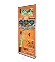 Double Sided 33" Retractable Roll Up Banner Stand with Vinyl Prints