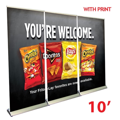 Premium Retractable Roll Up Banner Stand Wall 10'