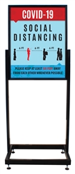 Social Distancing - Heavy Duty Poster Sign Holder Floor Stand 22" x 28" with Print