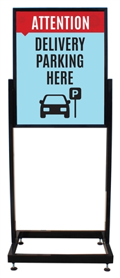 Delivery Parking Here - Heavy Duty Poster Sign Holder Floor Stand 22" x 28" with Print