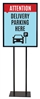 Delivery Parking Here - Poster Sign Holder Floor Stand 22" x 28" with Print