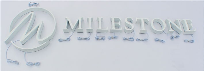 Halo/ Back Lit Painted Stainless Steel Letters for Indoor & Outdoor Signage - 107"W X 26-1/2"H