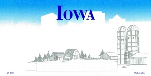 Iowa Blank License Plate