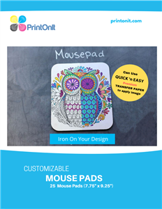 Blank Mouse Pad Kit Iron On Transfer Paper - 25 Pack