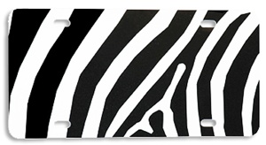 License Plate Blank Black White Zebra