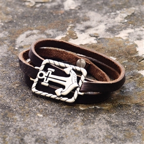 Leather Mercy Wrap Bracelet