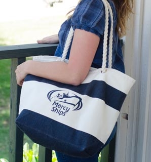 Mercy Ships Capri Stripe Cotton Tote