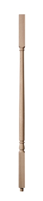 Traditional Square Top Plain Wood Baluster
