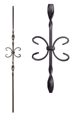 Double Ribbon Single Butterfly Iron Baluster (LC 16.1.10) Oil Rubbed Bronze