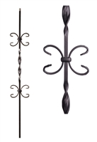 Single Ribbon Double Butterfly Iron Baluster (LC 16.1.11) Oil Rubbed Bronze