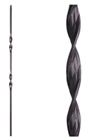 Double Ribbon Twist Iron Baluster (LC 16.1.6) Oil Rubbed Bronze