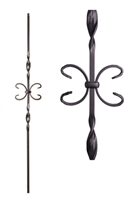 Double Ribbon Twist Single Butterfly Iron Baluster (LC 16.1.10) Oil Rubbed Copper