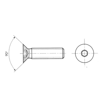 Stainless Steel Screw Hexagon Socket Countersunk F
