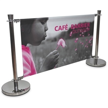 Cafe Barrier 5ft x 3ft Indoor-Outdoor Sign System [Complete]