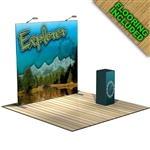 The Explorer 8 FT Trade Show Tension Fabric Display with Flooring [Kit]