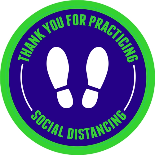 Social Distancing Adhesive Floor Decals - 12" x 12"