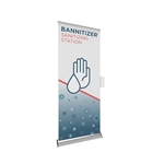 Bannitizer Automatic Hand Sanitizer Dispenser Banner Stand