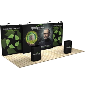 OneFabric 20 ft 3-Piece Trade Show Display With Counters [Kit 3]