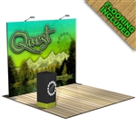 The Quest 10 FT Trade Show Tension Fabric Display with Flooring [Kit]