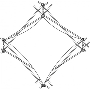 Xclaim [1X1 Quad] Pyramid Double Twist Diamond Fabric Popup Display [Graphic Only]