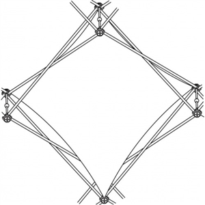 Xclaim [1X1 Quad] Pyramid Single Twist Diamond Fabric Popup Display [Graphic Only]