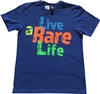 Youth Crew Neck T Shirt with Live a Rare Life  on front