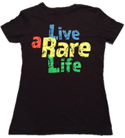 Ladies V Neck with Live a Rare Life yellow - Small