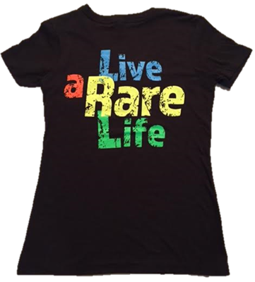Ladies V Neck with Live a Rare Life yellow
