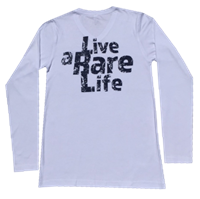 Adult Long Sleeve V Neck T Shirt with Live a Rare Life - Large