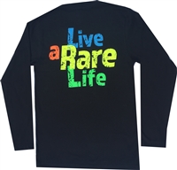 Ladies Long sleeve V Neck with Live a Rare Life yellow - X-Large