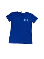 Royal Blue Short Sleeve V Neck T-shirt - Small