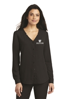 Port Authority Ladies Long Sleeve Button-Front Blouse