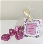ORGANIC CHERRY LAVENDER CHOCOLATE HEARTS 12 COUNT