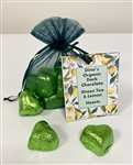ORGANIC GREEN TEA LEMON CHOCOLATE HEARTS 12 COUNT