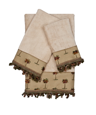 Austin Horn Classics Tropicana Taupe 3-piece Embellished Towel Set