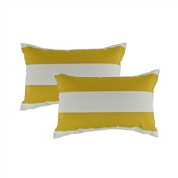 Austin Horn Classics Sunbrella Cabana Citron Boudoir Outdoor Pillow (set of 2)