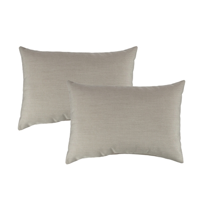 Austin Horn Classics Sunbrella Canvas Flax Boudoir Outdoor Pillow (set of 2)