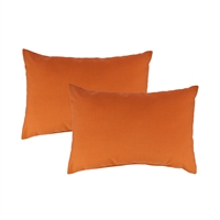 Austin Horn Classics Sunbrella Canvas Tangerine Boudoir Outdoor Pillow (set of 2)