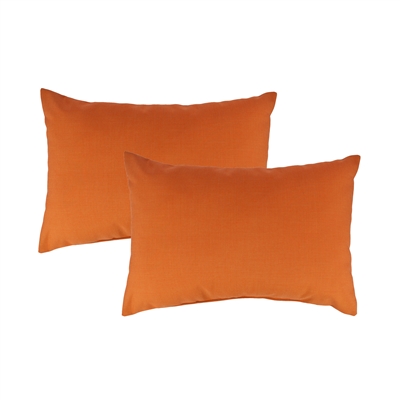 Austin Horn Classics Sunbrella Canvas Tangerine Boudoir Outdoor Pillow (set of 2)